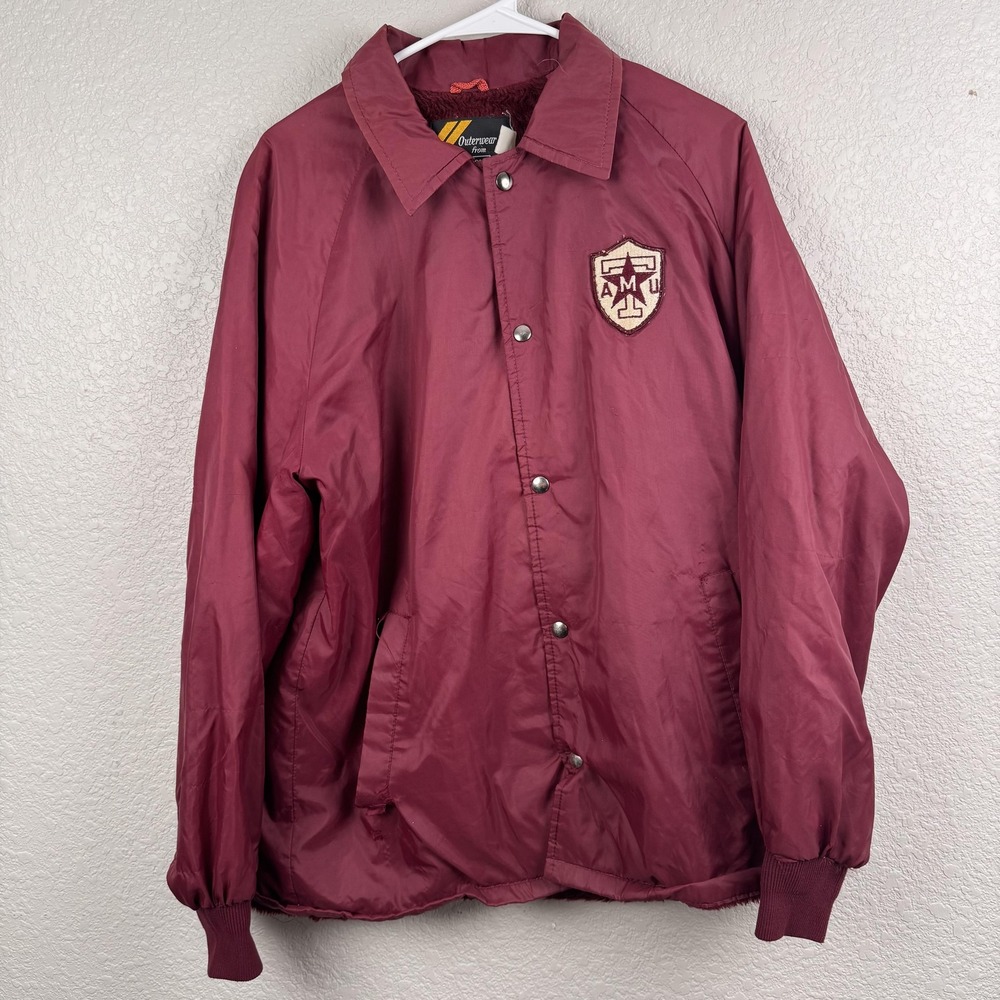 Vintage Texas A&M Aggies Jacket Mens Large Maroon NCAA Football Sears USA 90s
